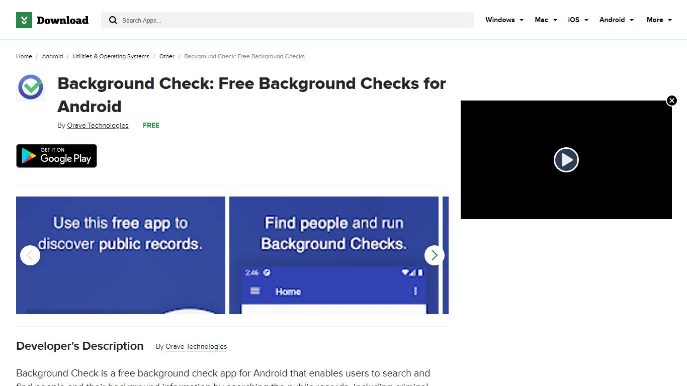 Background Check: Free Background Checks for Android - Download.com